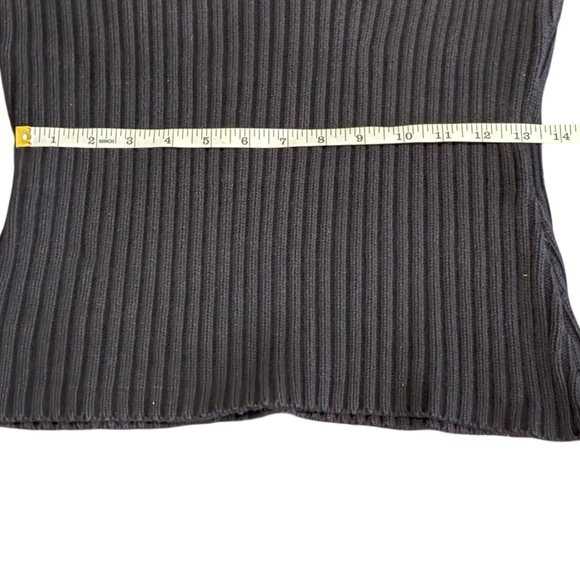 Old Navy Women’s Navy Ribbed Knit V-Neck Cotton Sweater Classic Long Sleeve - Picture 7 of 9